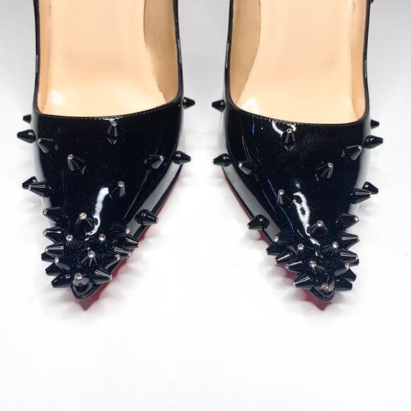 Christian Louboutin Diamond Spike 120 Pumps EU 40.5 US 10.5 Black Crystal Heels - Picture 3 of 9